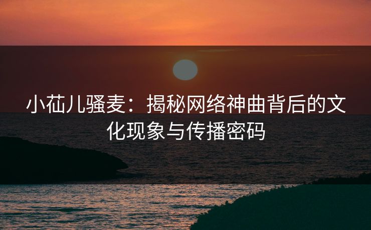 小苮儿骚麦：揭秘网络神曲背后的文化现象与传播密码