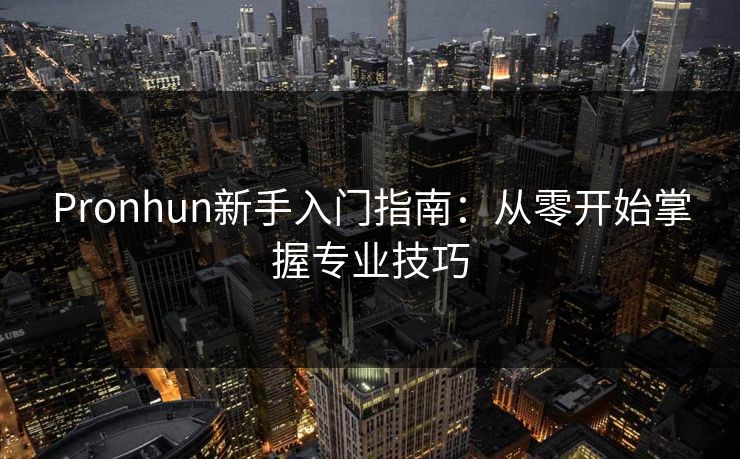 Pronhun新手入门指南：从零开始掌握专业技巧